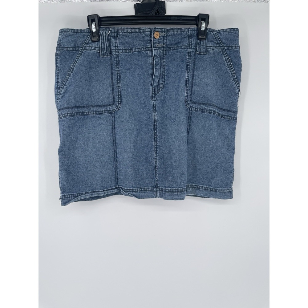 EXCELLENT WOMENS SONOMA DISTRESSED BLUE JEAN DENIM SKORT  SIZE‎ 16